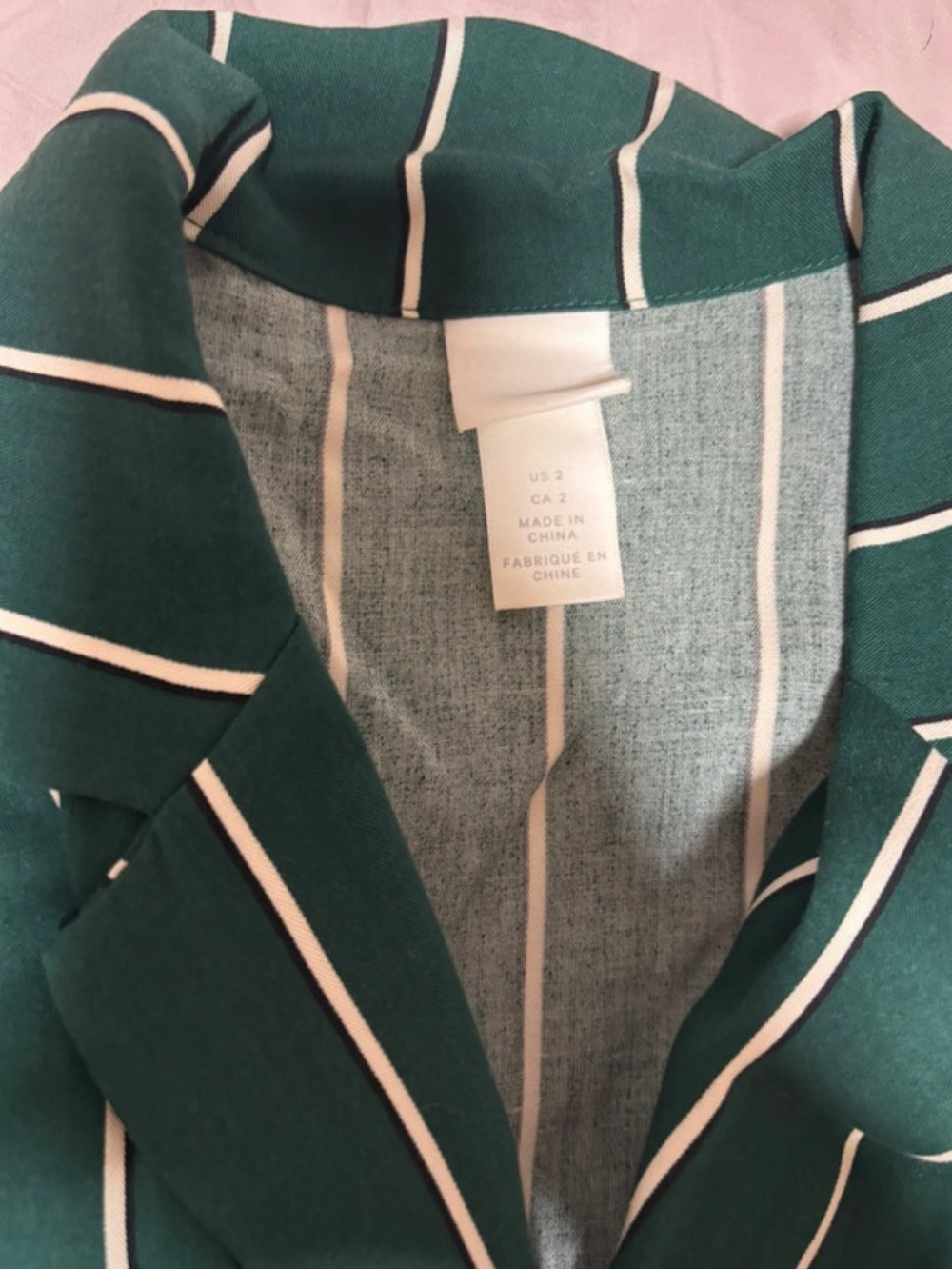 Striped Green Blazer Jacket - Women